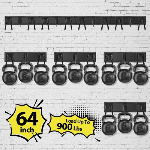 Garage Tool Organizer by [Brand Name] - Wall Mounted, Adjustable 64-Inch Rack for 20 Tools, Holds Up to 900lbs
