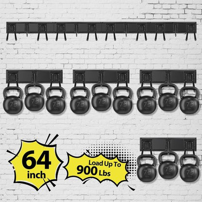 Garage Tool Organizer by [Brand Name] - Wall Mounted, Adjustable 64-Inch Rack for 20 Tools, Holds Up to 900lbs