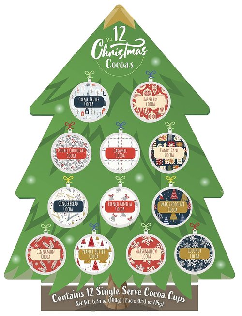 Christmas Cocoa Gift | 12 Single Serve Pods for Keurig K-Cup - Festive Hot Chocolate Advent Calendar