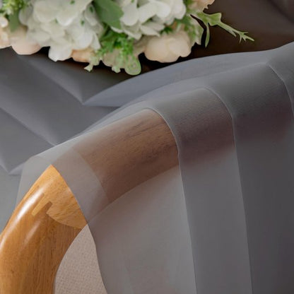 OWENIE Short Sheer Curtains 30 Inches 2 Panels Set, Kitchen Tiers Light Filtering Rod Pocket Cafe Curtains for Bathroom Small Half Window, 42 in W x 30 in L, Grey