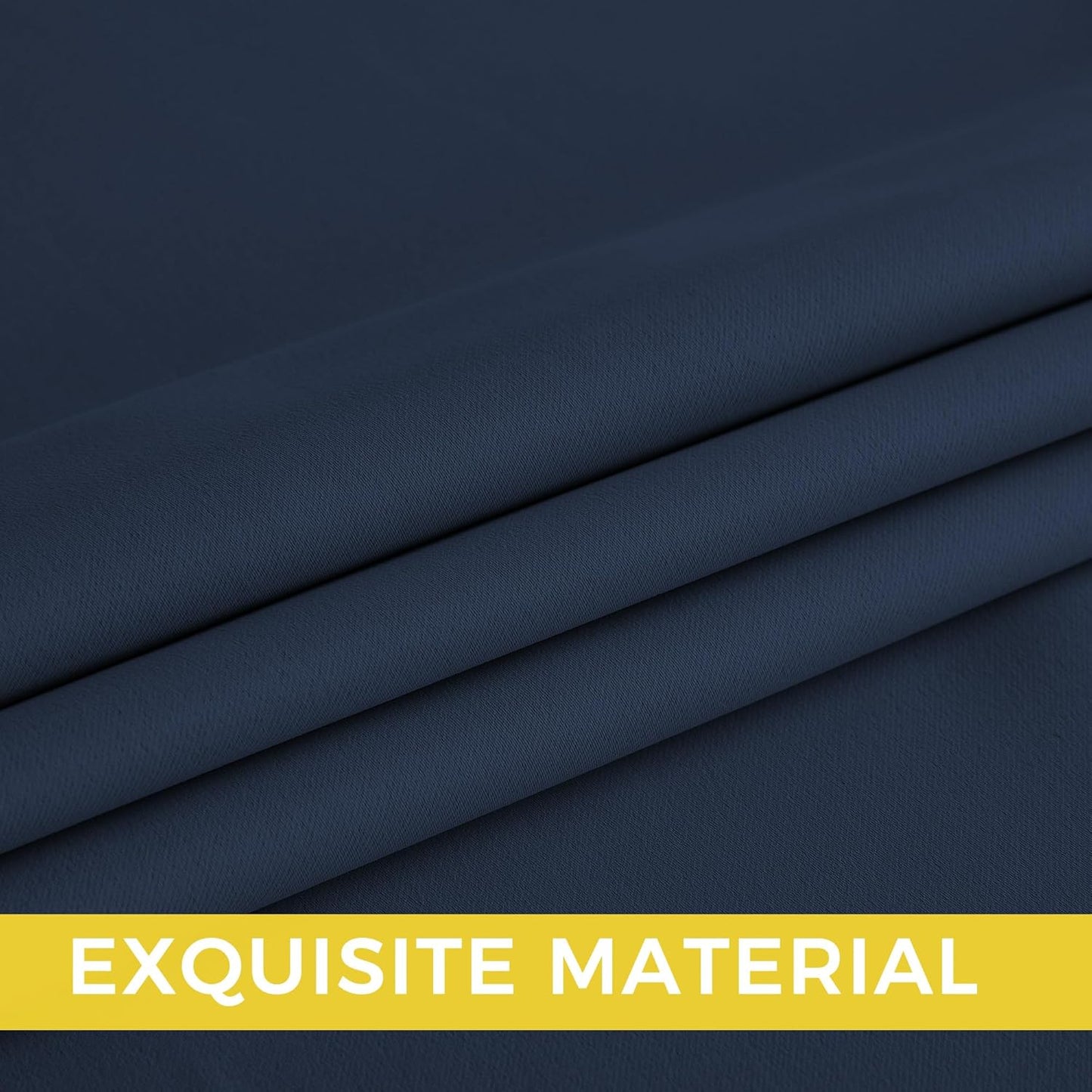 NICETOWN Room Darkening Curtains - Navy Blue Drapery Panels, Set of 2 | W52 x L84 Inches