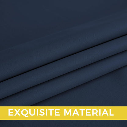 NICETOWN Room Darkening Curtains - Navy Blue Drapery Panels, Set of 2 | W52 x L84 Inches