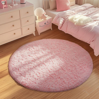 Ophanie Soft Fluffy Shaggy Rug - Aesthetic Pale Pink Decor for Bedroom & Living Room | 4' Round