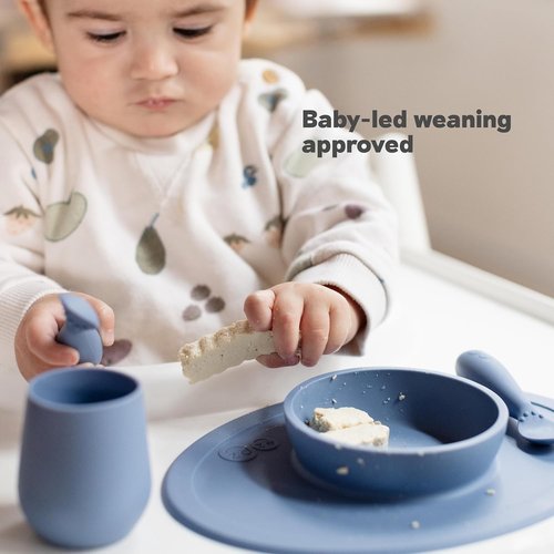 ezpz Tiny Bowl - Sage 100% Silicone Suction Bowl for Infants | Perfect for Baby-Led Weaning