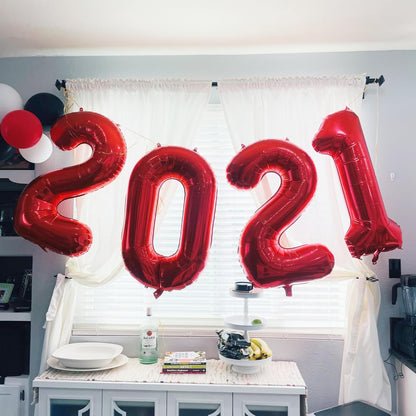 Number 0 Balloons - 40 Inch Red Number Balloons for Birthday, Wedding & Baby Shower Decor