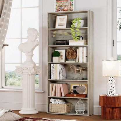 IRONCK 6-Tier Floor Standing Bookshelf - Stylish Storage Solution for Home Office & Living Room - 70" Tall