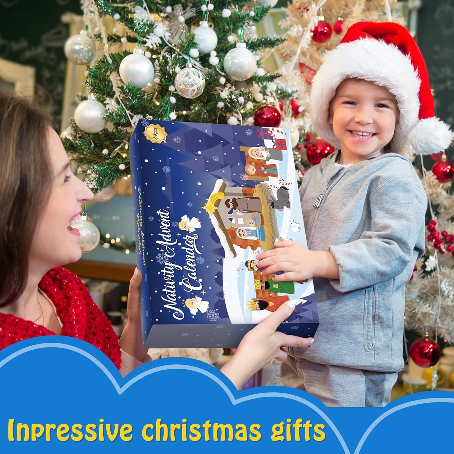 Nativity Advent Calendar 2026 for Kids - 24-Day Christmas Countdown Set | Perfect for Ages 1-5+