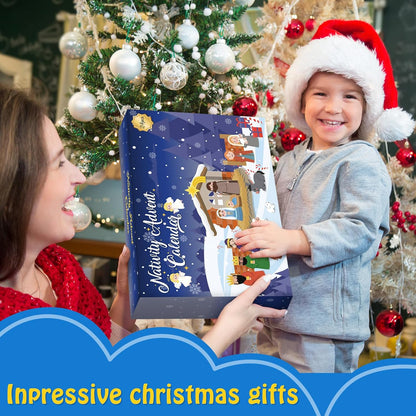 Nativity Advent Calendar 2026 for Kids - 24-Day Christmas Countdown Set | Perfect for Ages 1-5+