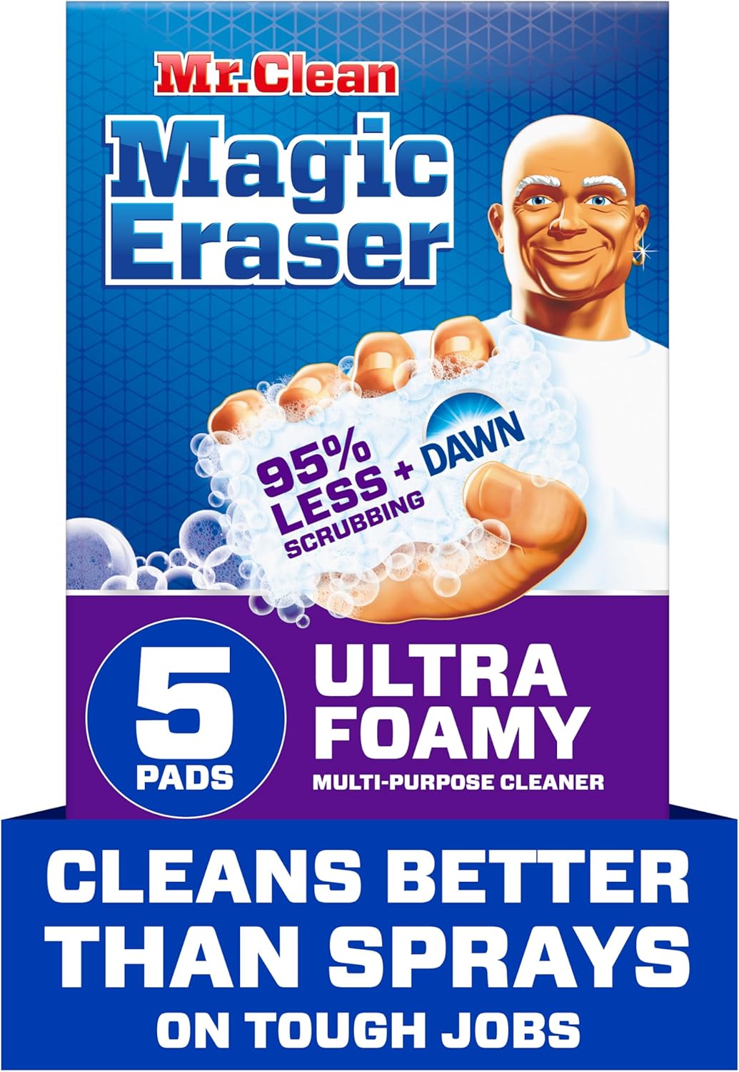 Mr. Clean Magic Eraser - Ultra Foamy All-Purpose Cleaning Sponge - 5 Count for Kitchen & Bathroom