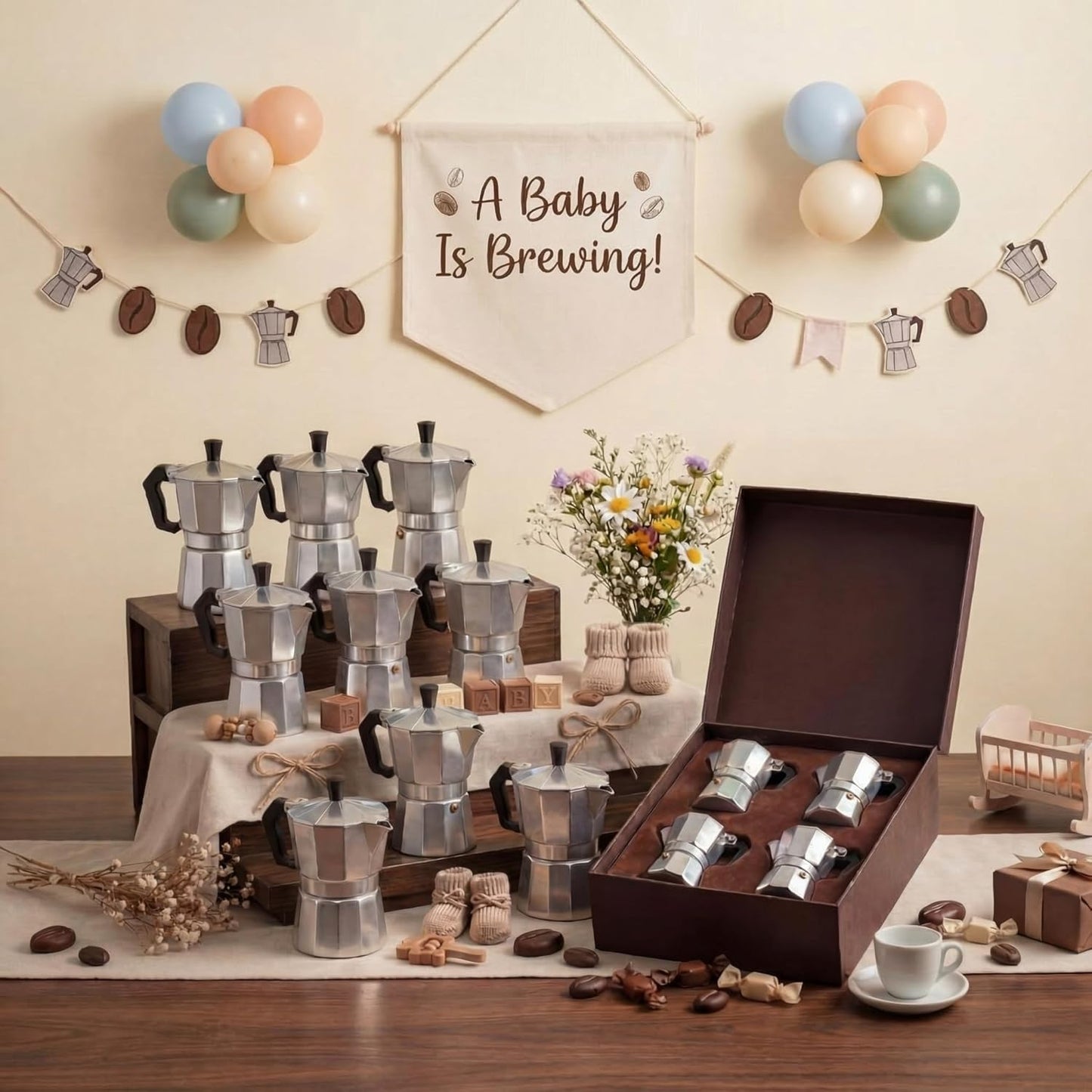 Skiennix Stovetop Espresso Maker - 10 Pcs Bulk (1 Cup, 50 Ml) | Perfect Baby Shower & Wedding Favors