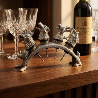 Animal Wine Pourer and Wine Bottle Stopper Holde Display Unique Wine Accessories