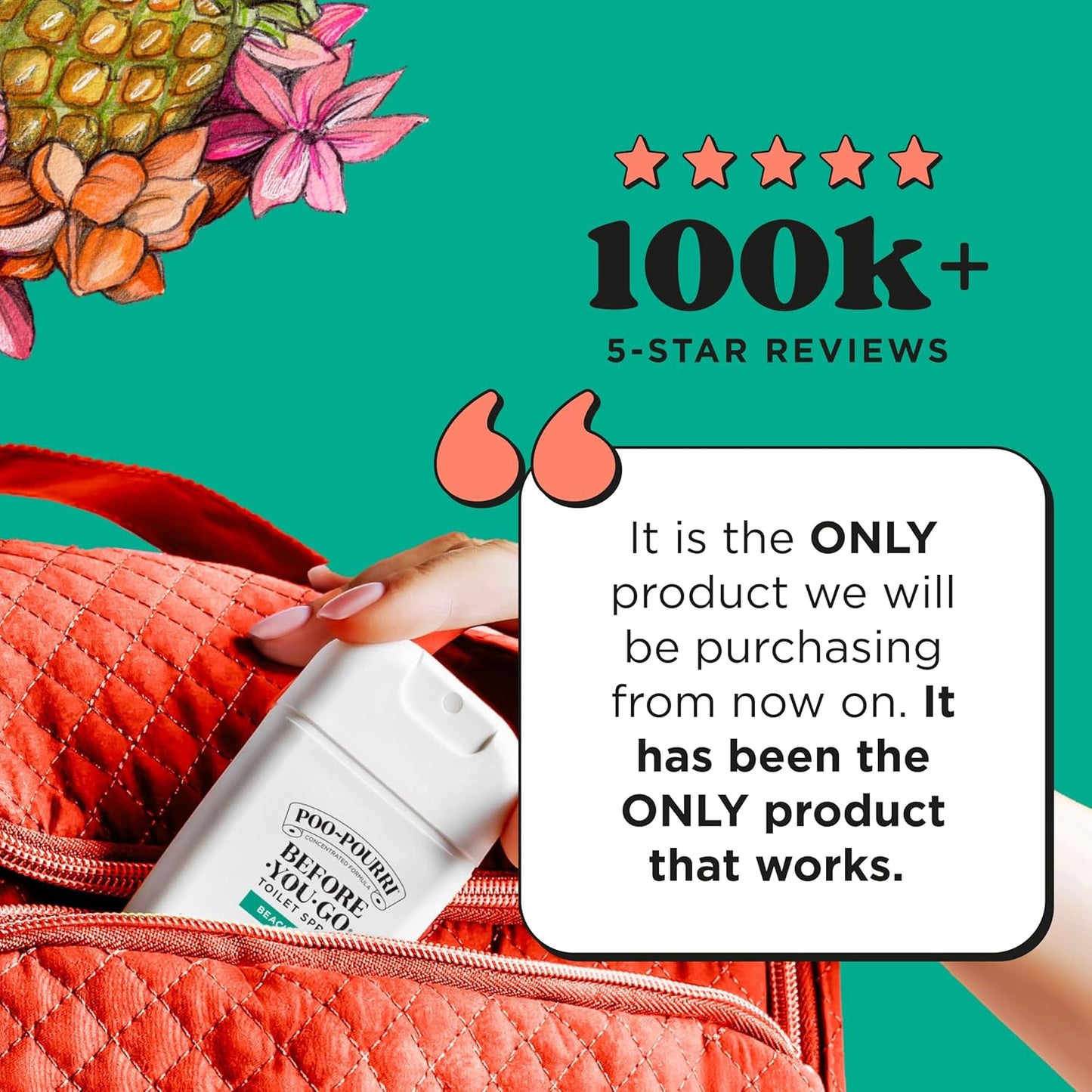 Poo-Pourri Pocket Toilet Spray - Travel Essential for On-The-Go Odor Control | Beach Bum, 1 Fl Oz, TSA Approved