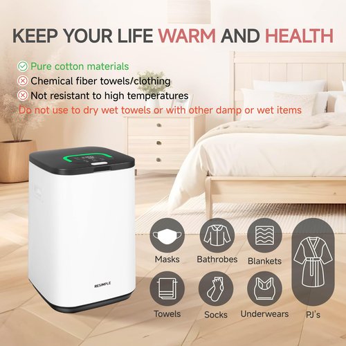 RESIMPLE Upgraded Towel Warmer for Bathroom, 23L Large Hot Towel Warmers Bucket with LED Display, 3 Heating Modes, Up to 24 Hour Delay, Luxury Towel Heater for Oversize Bathrobes Blankets - Black