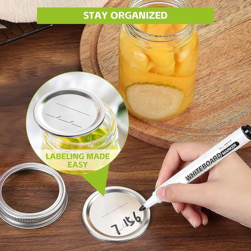 48-Pack Canning Lids & Rings by [Brand Name] - Leak-Proof Airtight Mason Jar Lids for Wide Mouth