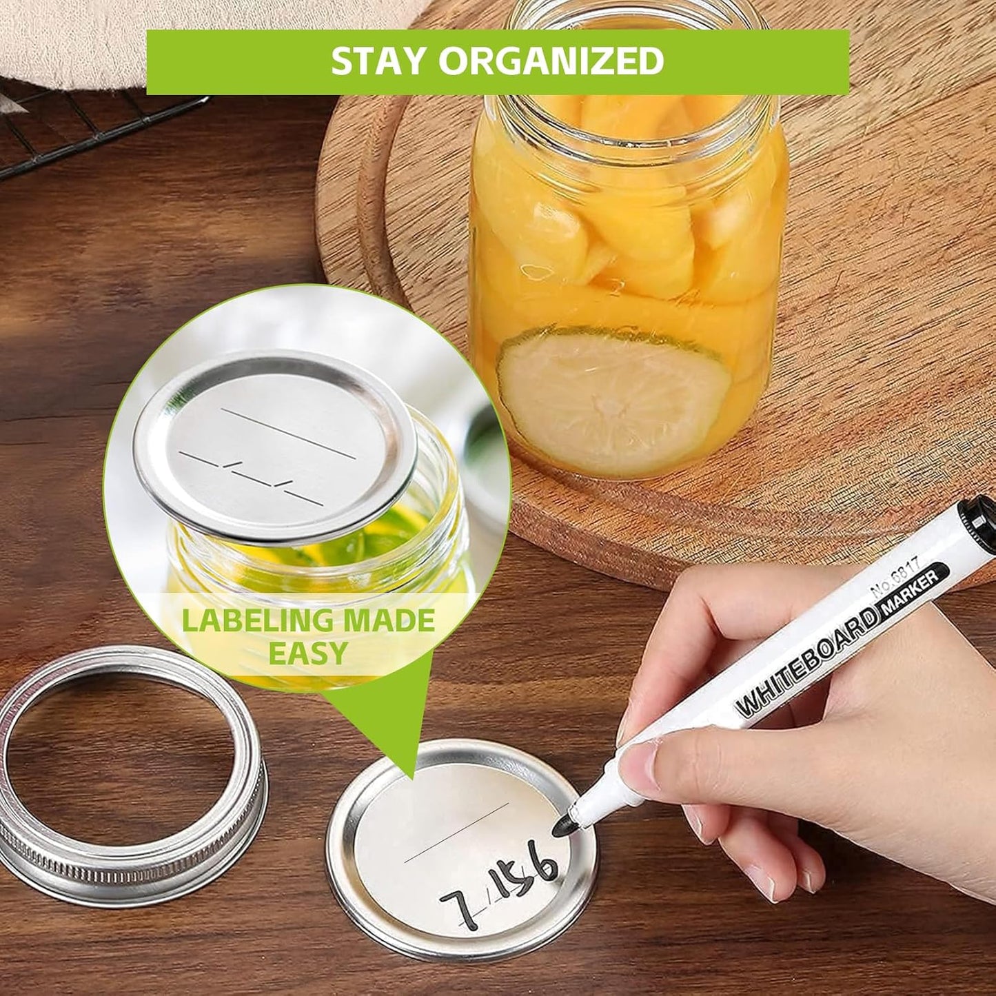 Skiennix Electric Mason Jar Vacuum Sealer Kit - 48-Piece Set with Lids & Rings for Wide Mouth Jars