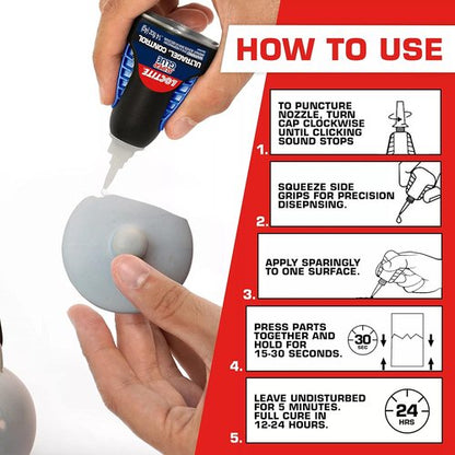 Loctite Super Glue Ultra Gel Control - Clear Instant Adhesive for Plastic, Wood & Metal | 0.14 fl oz
