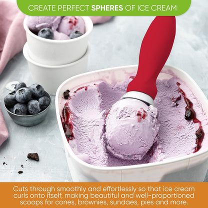 Spring Chef Heavy Duty Ice Cream Scoop - Non-Slip Handle for Gelato & Sorbet | Dishwasher Safe - 2 Pack