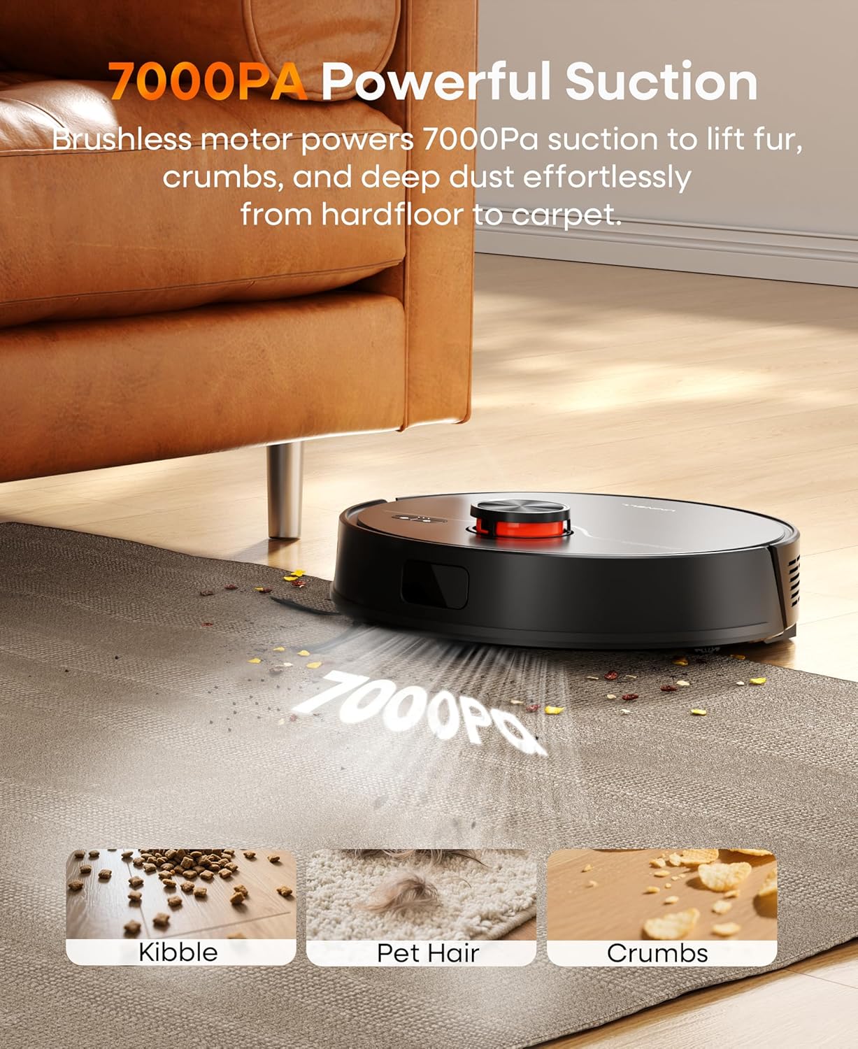Skiennix Robot Vacuum and Mop Combo - Self-Emptying, 7000Pa Suction, 180 Mins Runtime | Smart Home Mapping