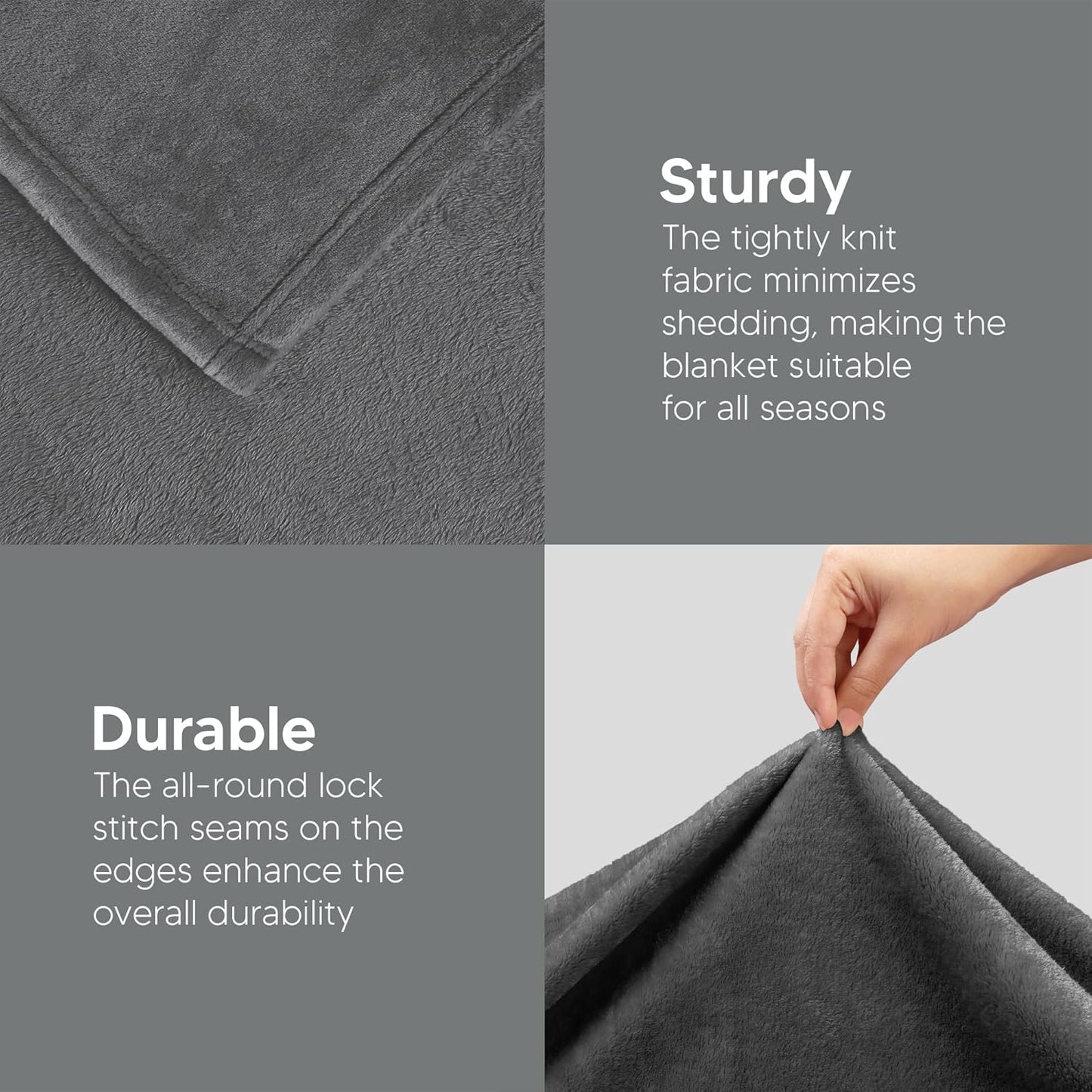 Utopia Bedding Fleece Blanket - Luxury Anti-Static Soft Microfiber Throw | Grey 50x60 Inch