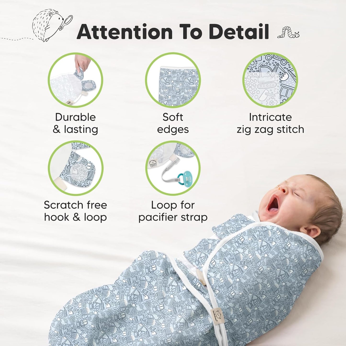 Organic Baby Swaddle Sleep Sacks by [Brand Name] - Soft & Snug for Newborns 0-3 Months | 3-Pack