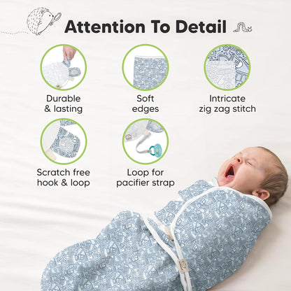 Organic Baby Swaddle Sleep Sacks by [Brand Name] - Soft & Snug for Newborns 0-3 Months | 3-Pack