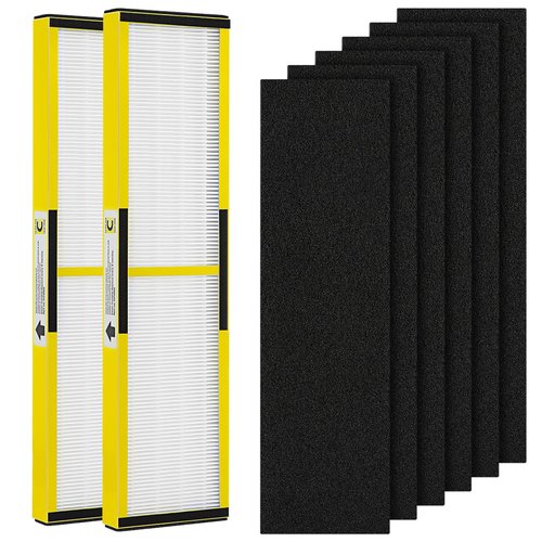 2 Pack FLT5000 HEPA Replacement Filt-er C with 6 Pack Activated Carbon for G-Guardian AC5250PT AC5000 AC5000E AC5300B AC5350B AC5350BCA AC5350W CDAP5500