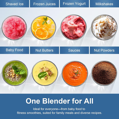 Skiennix 12-Piece Smoothie Blender - 25,000 RPM Personal Blender with 23oz, 32oz, 37oz Cups & Ice Crushing Blades