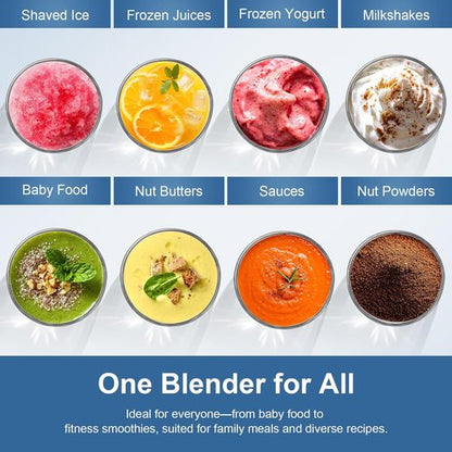 Colarlemo Smoothie Blender Maker - 25,000 RPM Personal Blender for Ice Crushing | 12-Piece Set with Portable Cups