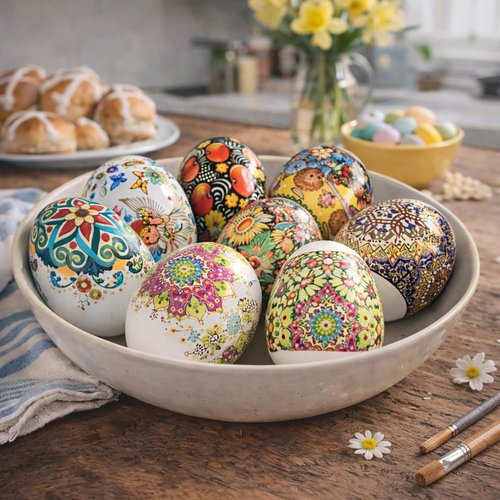 Diximus Thermo Heat Shrink Sleeve | Easter Egg Wraps with Pysanka Patterns - Vibrant Designs
