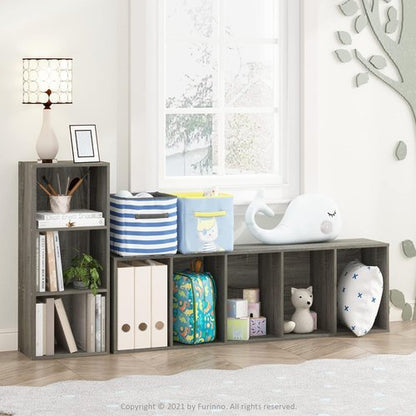 Furinno LUDER Bookshelf - 3-Cube Bookcase with Open Shelves | Easy Assembly, French Oak Finish, 9.3 x 12 x 31.5