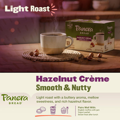 Panera Bread Hazelnut Crème Light Roast Coffee - Smooth Buttery Flavor, 100% Arabica, 60 Pods
