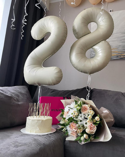 Skiennix Cream 9 Balloon - 40 Inch Giant Birthday Decoration for Boys & Girls | Perfect for 9th, 19th, & 29th Parties