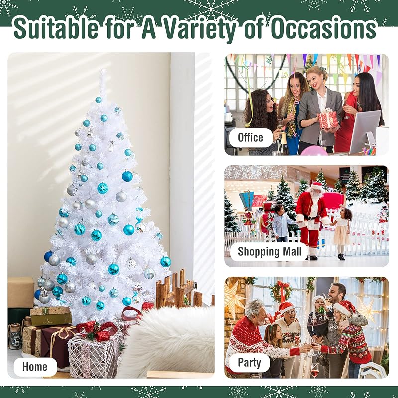 Costway 5ft Artificial PVC Christmas Tree with Stand - Indoor/Outdoor, White - Variation of THIS listing
