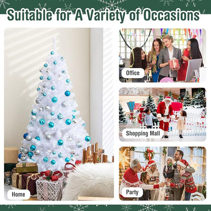 Costway 5ft Artificial PVC Christmas Tree with Stand - Indoor/Outdoor, White - Variation of THIS listing