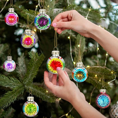 Elegant 9 Pcs 65mm Glass Christmas Ornaments - Retro Hemisphere Multicolor Set