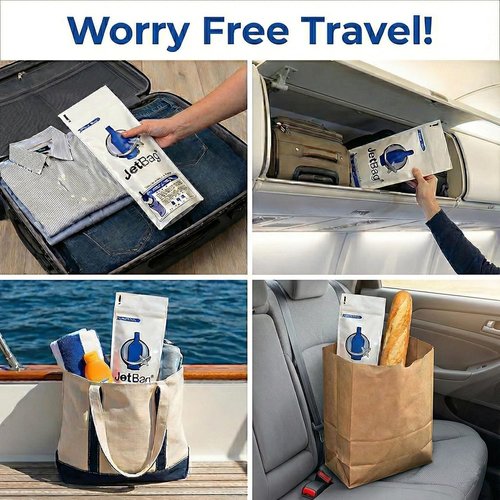 JetBag Bold - The Original ABSORBENT Wine Bottle Travel Protector Bags - Resusable Bottle Bags (6 Pack) MADE IN THE USA