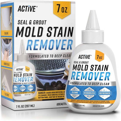 ACTIVE Mold Stain Remover Gel - Heavy Duty Cleaner for Washing Machine Seals & Grout - 7 Fl Oz