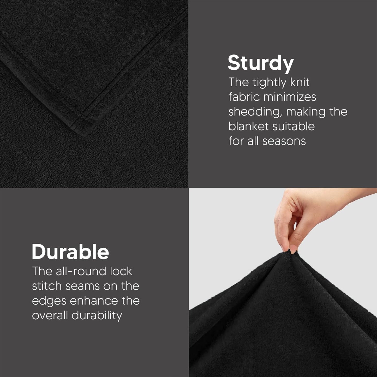 Utopia Bedding Fleece Blanket - XL Ultra Soft Warm Throw in Black (50x70 Inches) | Cozy All-Season Home Decor Gift