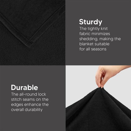 Utopia Bedding Fleece Blanket Queen Size Black (90x90 Inches) Ultra Soft Warm Lightweight Microfiber Breathable Anti-Static Cozy Winter Bed Blanket, All-Season Home Decor Gift for Men & Women