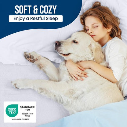 California King Size Mattress Protector Waterproof, Premium 200 GSM Terry Mattress Cover, Soft & Breathable Bed Cover, Fitted Sheet Style Stretchable Deep Pockets 17" by Utopia Bedding (White)