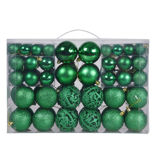 100ct Christmas Balls Tree Ornaments Decorations, Shatterproof Christmas Decorations Set with Reusable Hand-held Gift Package for Holiday Xmas Tree Halloween Decor (Green)