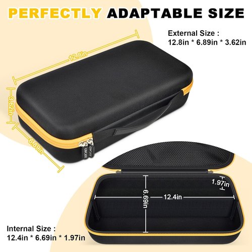 GWCASE Portable Mini Cordless Car Vacuum Case - Organizer with Removable Divider | Fits Fanttik Slim V8 Apex & V8 Mate (Black)