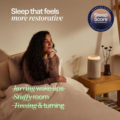 BLUEAIR Air Purifier & Sunrise Alarm Clock - HEPA HEPASilent™ Technology, USB-C, Mini Design for Natural Sleep