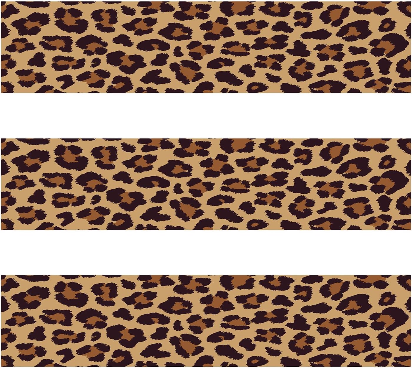 Skiennix Edible Paper Sheets - Cheetah Print Cake Wraps for Women's Birthday Parties | 2.4x11 Inches (3 Pcs)