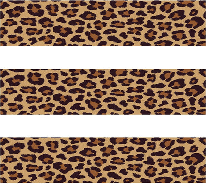 Skiennix Edible Paper Sheets - Cheetah Print Cake Wraps for Women's Birthday Parties | 2.4x11 Inches (3 Pcs)