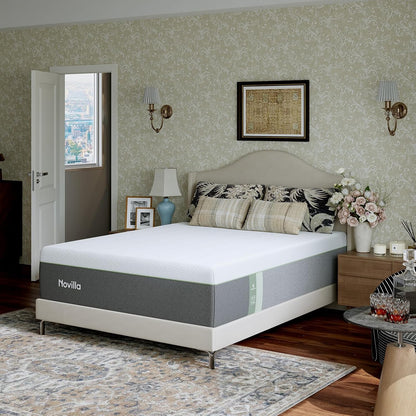 Novilla Bliss Queen Size Memory Foam Mattress - 10 Inch Cool-Touch Cover for Refreshing Sleep & Pain Relief
