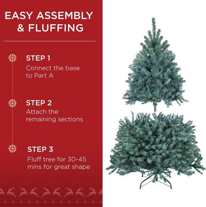 Best Choice Products 4.5ft Artificial Christmas Tree - Premium Unlit Realistic Spruce Holiday Décor | Dense Branches, Metal Base