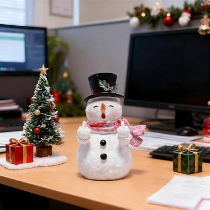 Hodao Snowman Figurine - Unique Winter Home Decoration | Funny Festive Ornament for New Year Gift