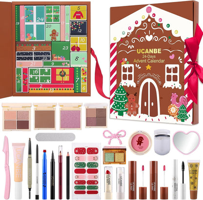 UCANBE Makeup Advent Calendar 2025 - 24 Days of Christmas Gift Sets for Women & Teens | Full Makeup Kits