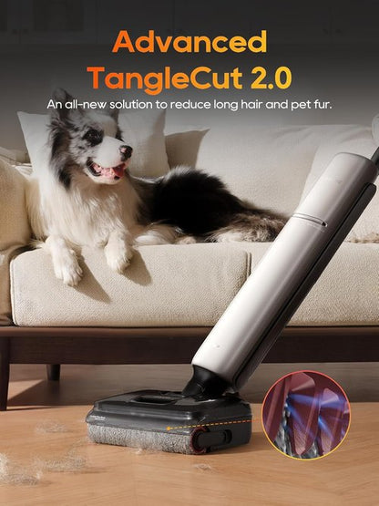 DREAME Aero Pro Wet Dry Vacuum Mop - Ultra-Slim Design with Self-Cleaning & 60 Min Runtime | Ideal for Pet Owners